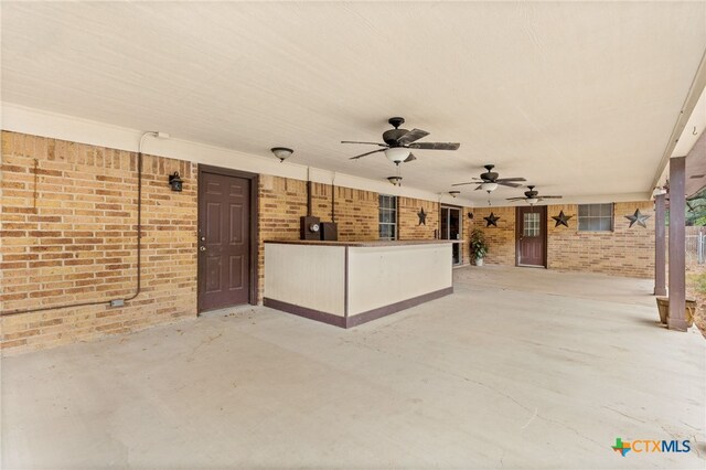 view of patio / terrace with ceiling fan