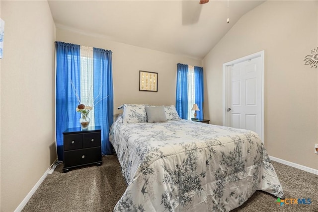 1212 Wethersfield Ln, Temple, TX 76504 - bedroom with carpet floors, lofted ceiling, and ceiling fan