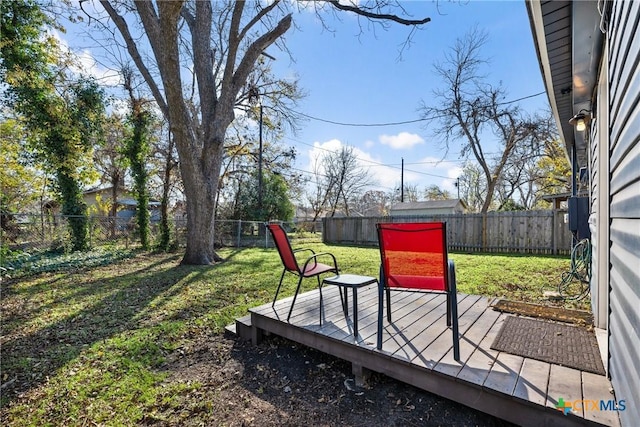 view of yard featuring a deck