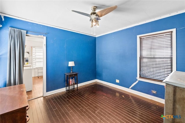 604 Westwood Dr, San Antonio, TX 78212 - spare room featuring a ceiling fan, baseboards, and wood finished floors