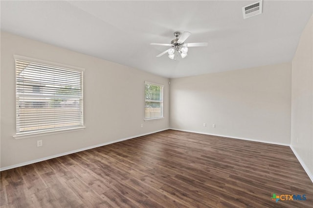 6208 Suellen Ln, Killeen, TX 76542 - spare room with ceiling fan and dark wood-style flooring