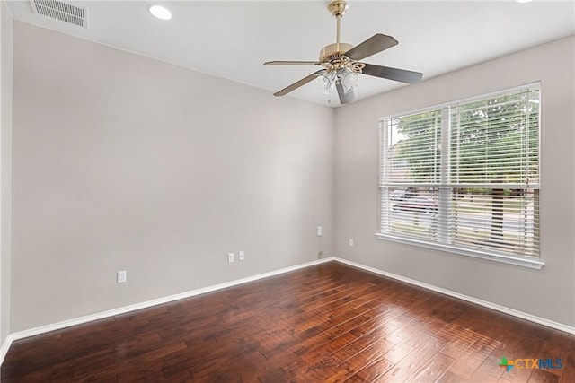 210 Mancos Dr, Georgetown, TX 78626 - empty room featuring ceiling fan, wood finished floors, and recessed lighting