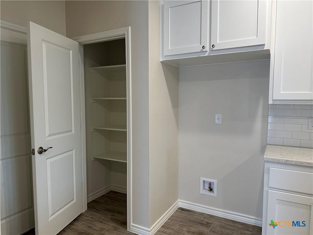 5100 Rose Petal Ct, Killeen, TX 76542 - washroom with dark wood-style floors and hookup for a washing machine