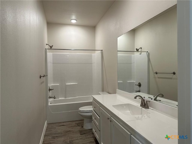 5100 Rose Petal Ct, Killeen, TX 76542 - bathroom with vanity, wood finished floors, and bathtub / shower combination