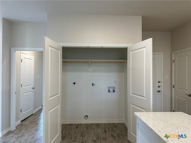 5100 Rose Petal Ct, Killeen, TX 76542 - washroom with hookup for an electric dryer, hookup for a gas dryer, hookup for a washing machine, and wood finished floors