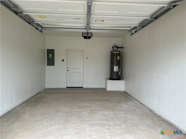 5100 Rose Petal Ct, Killeen, TX 76542 - garage featuring water heater, electric panel, and a garage door opener