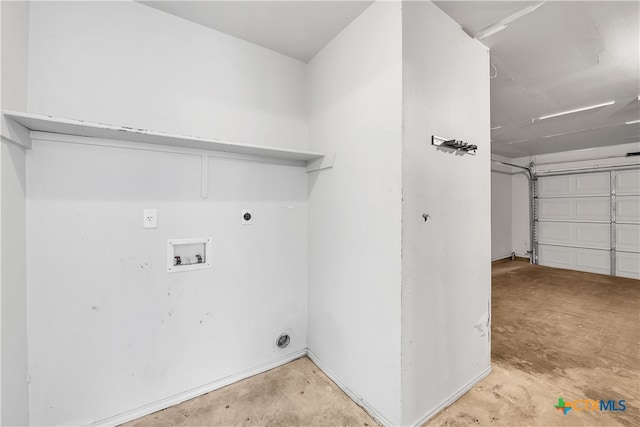 laundry area featuring electric dryer hookup and hookup for a washing machine