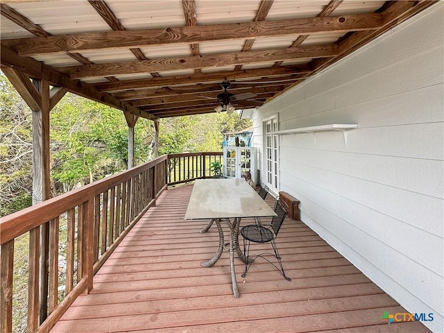 1412 Laurie Dr, Canyon Lake, TX 78133 - deck featuring ceiling fan
