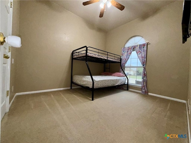 2005 Stonehenge Dr, Harker Heights, TX 76548 - bedroom with carpet floors, vaulted ceiling, and ceiling fan