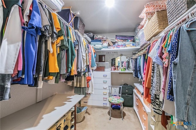 view of walk in closet