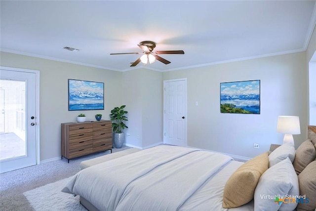 4113 Fm 1670, Belton, TX 76513 - carpeted bedroom featuring crown molding and a ceiling fan