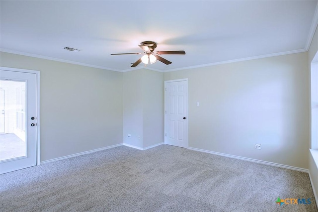 4113 Fm 1670, Belton, TX 76513 - carpeted spare room featuring crown molding and ceiling fan