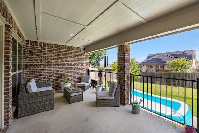 2416 Macdougal St, Nolanville, TX 76559 - view of patio / terrace featuring an outdoor hangout area and a pool