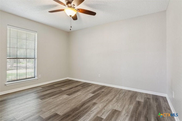 15 Willow Ct, Belton, TX 76513 - empty room featuring wood finished floors, ceiling fan, a textured ceiling, and baseboards