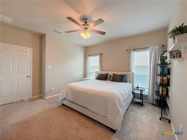 2321 Vicksburg Ln, Temple, TX 76504 - bedroom with light carpet and a ceiling fan