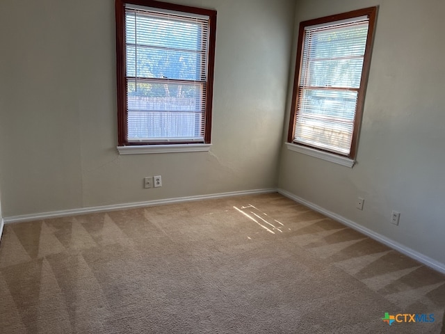 unfurnished room with carpet and a healthy amount of sunlight