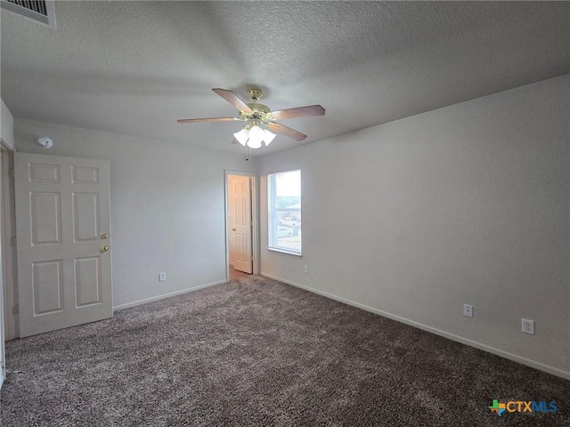 4101 Shasta, Copperas Cove, TX 76522 - carpeted empty room with ceiling fan, a textured ceiling, and baseboards