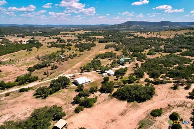 aerial view with a mountain view