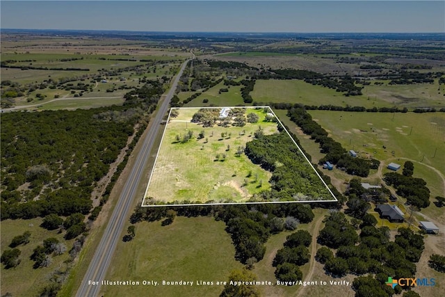13755 N Lone Star Pkwy, Valley Mills, TX 76689 - birds eye view of property with a rural view