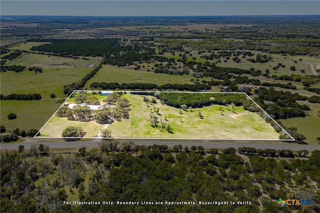 13755 N Lone Star Pkwy, Valley Mills, TX 76689 - birds eye view of property with a rural view