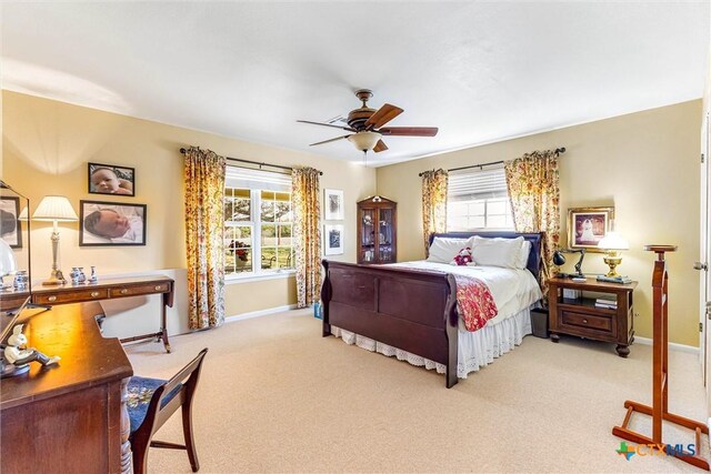 13755 N Lone Star Pkwy, Valley Mills, TX 76689 - bedroom featuring carpet, baseboards, and a ceiling fan