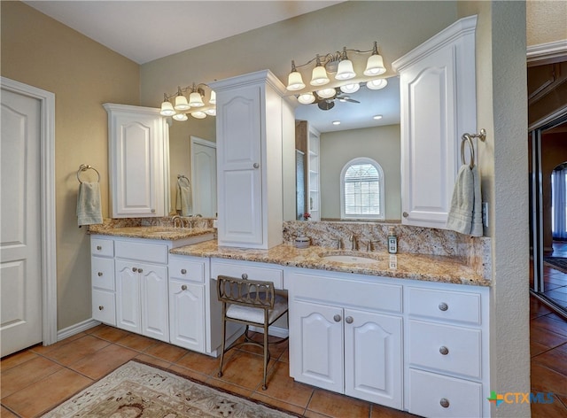 bathroom featuring vanity and tile patterned floors