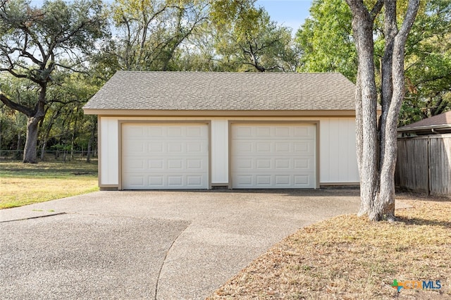 view of garage