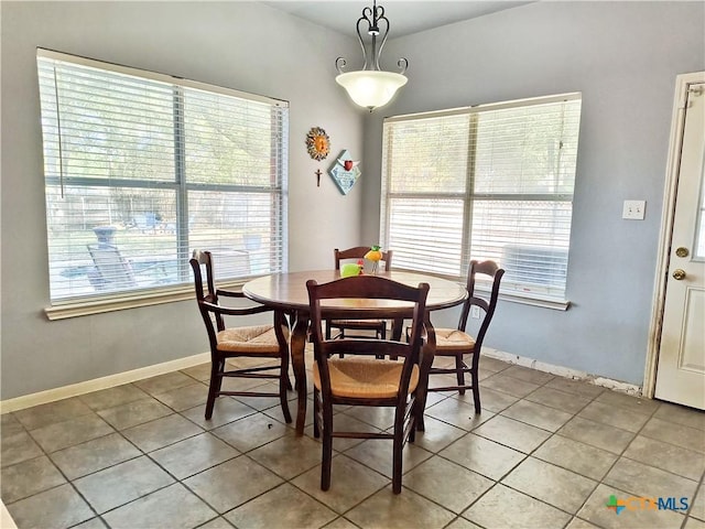 tiled dining space featuring a wealth of natural light