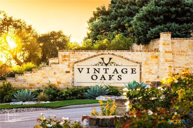 view of community sign