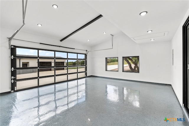 2637 Campestres, Spring Branch, TX 78070 - spare room featuring baseboards, lofted ceiling, and recessed lighting