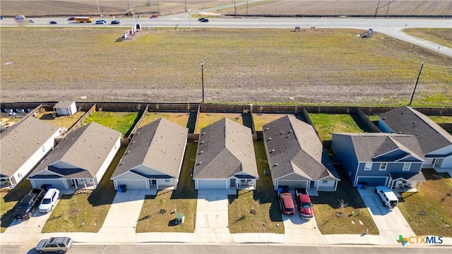 aerial view with a residential view