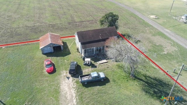 drone / aerial view featuring a rural view