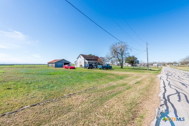 view of street with a rural view