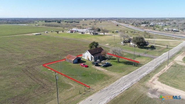 drone / aerial view featuring a rural view