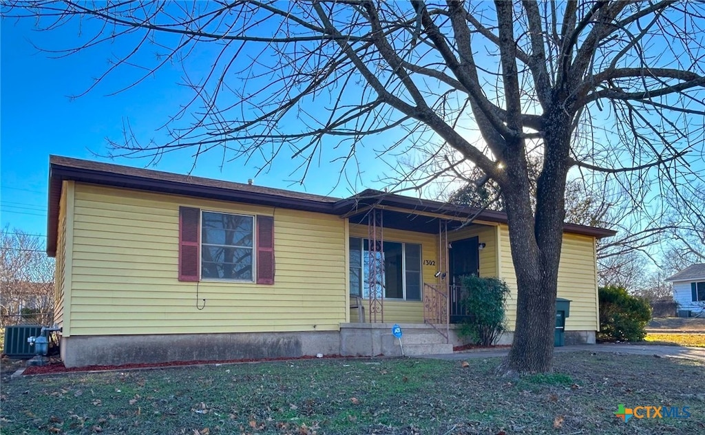 view of front of house with central AC