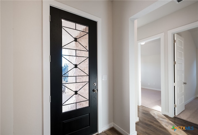 entryway featuring wood-type flooring