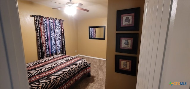 1910 Deerfield Way, Harker Heights, TX 76548 - carpeted bedroom with baseboards and a ceiling fan