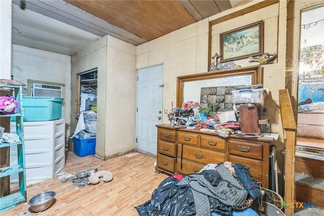 401 Walnut St, Hallettsville, TX 77964 - bedroom featuring wood finished floors and wooden ceiling