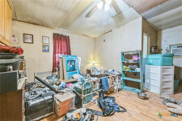 401 Walnut St, Hallettsville, TX 77964 - miscellaneous room featuring wood finished floors and a ceiling fan