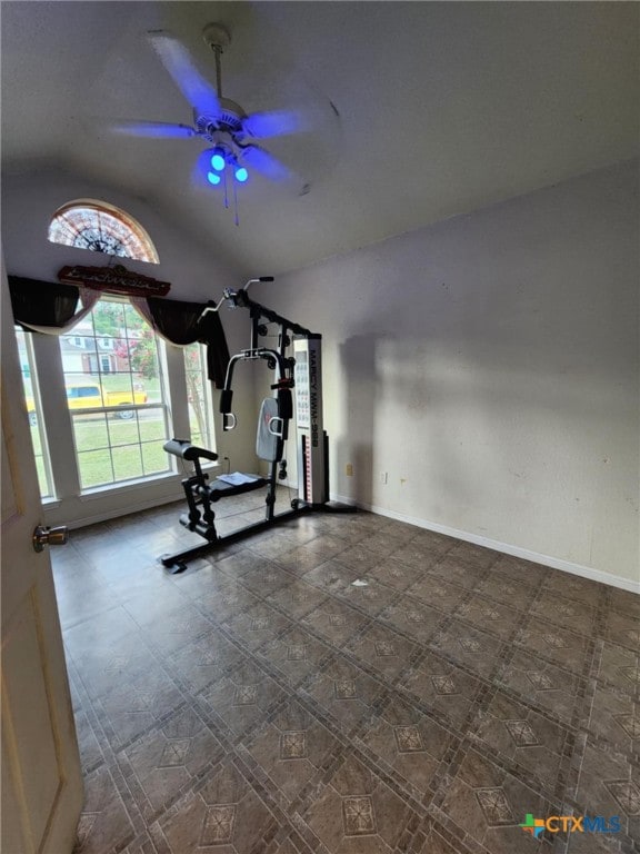 2006 Indian Camp Trl, Copperas Cove, TX 76522 - workout room featuring lofted ceiling and a ceiling fan