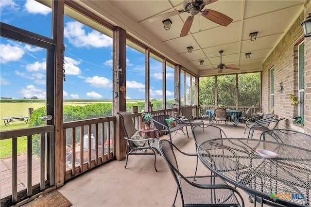 10479 Hartrick Bluff Rd, Temple, TX 76502 - sunroom / solarium featuring a ceiling fan and plenty of natural light