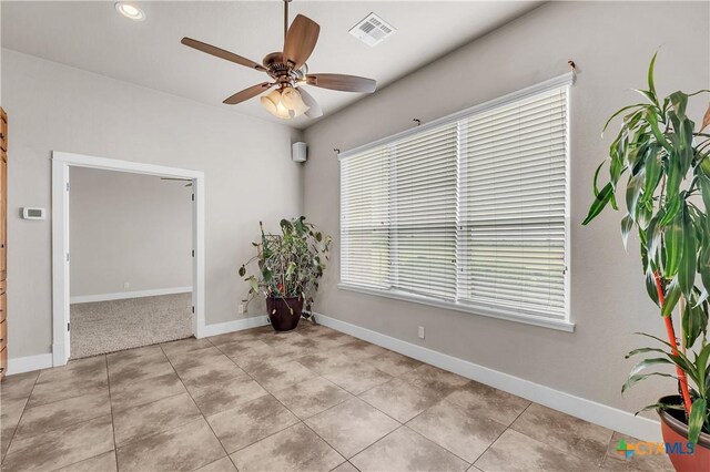 10479 Hartrick Bluff Rd, Temple, TX 76502 - spare room featuring ceiling fan, light tile patterned floors, and recessed lighting