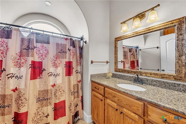 10479 Hartrick Bluff Rd, Temple, TX 76502 - full bath with vanity and a shower with shower curtain