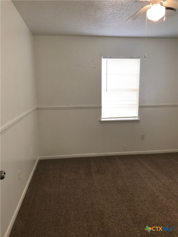 2716 Live Oak Dr, Copperas Cove, TX 76522 - unfurnished room with carpet floors, baseboards, a ceiling fan, and a textured ceiling