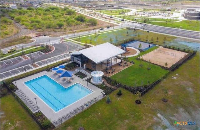 1157 Esplanade Pkwy, San Marcos, TX 78666 - aerial view of a pool