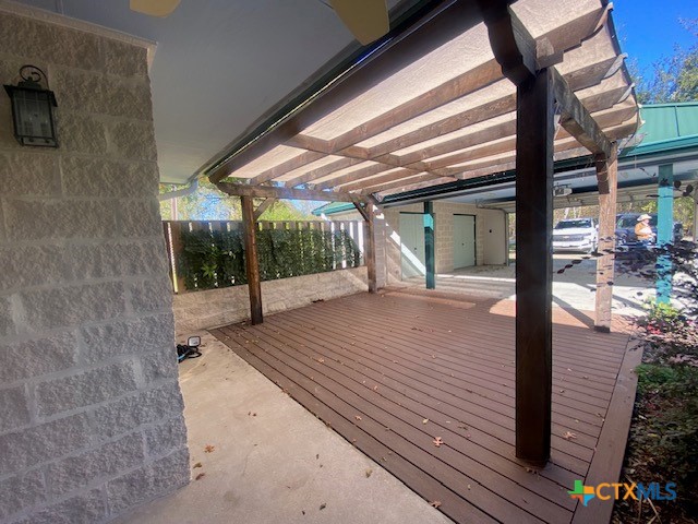 deck with a pergola