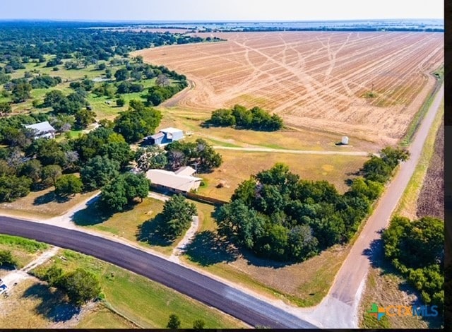 aerial view featuring a rural view