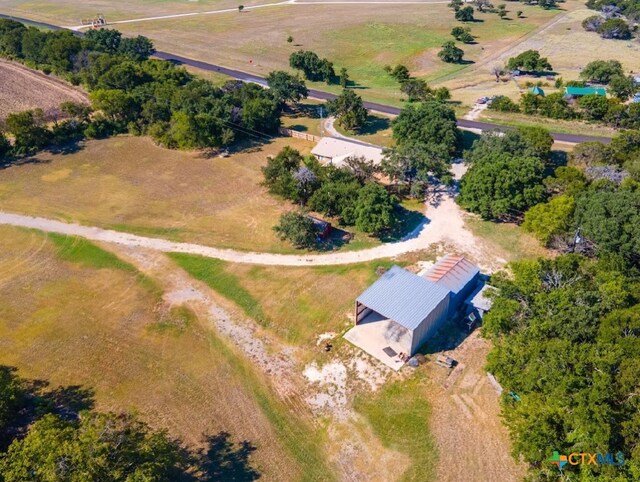 drone / aerial view with a rural view