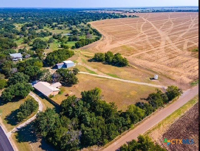 aerial view featuring a rural view