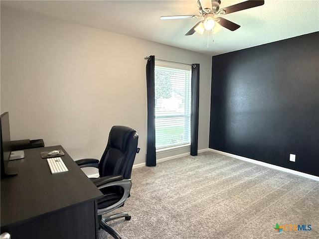 107 Savannah Dr, Victoria, TX 77904 - office featuring ceiling fan and carpet